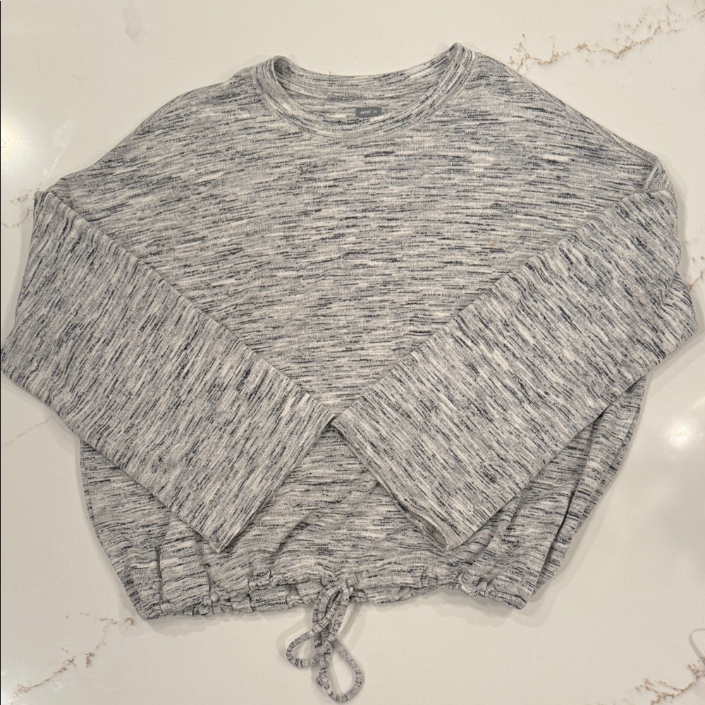 Aerie Gray Marled Knit Top